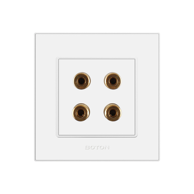 Electrical Villa Four Wire Audio White Socket