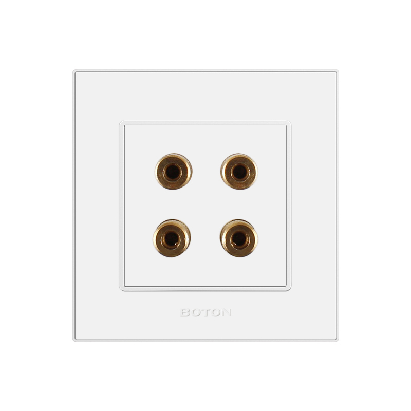 Electrical Villa Four Wire Audio White Socket