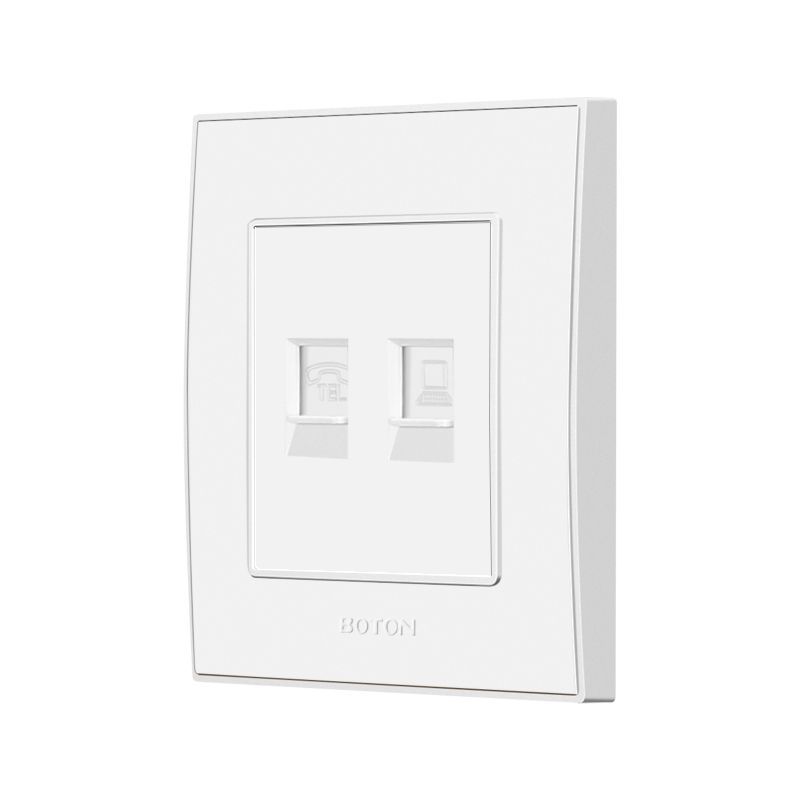 Project Hotel Computer and Telephone White Wall Socket