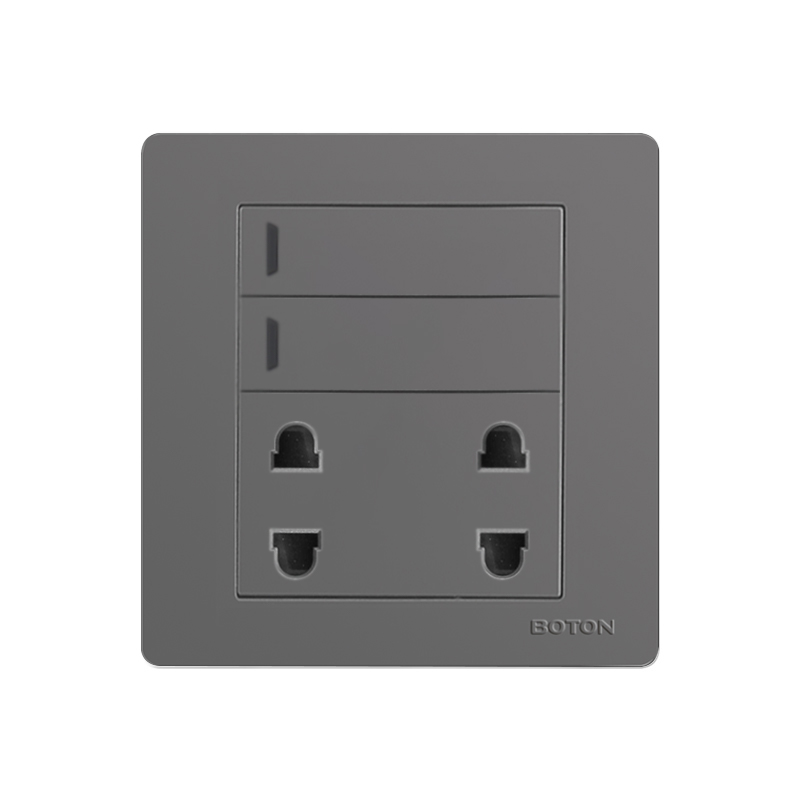 2 Gang Switch with 4 Pin Universal Switch Socket for Interior Design