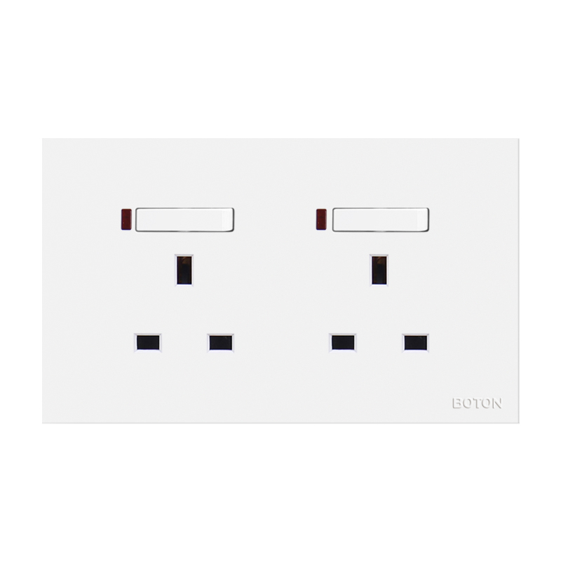 Flush Type Twin Switch Socket with Lamp