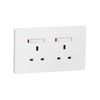 Commercial Double 13A Single Phase Switched Socket with Lamp