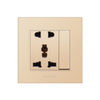 Hotel White Color 1 Gang Switch with 5 Pin Universal Socket