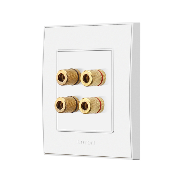 Electrical Villa Four Wire Audio White Socket