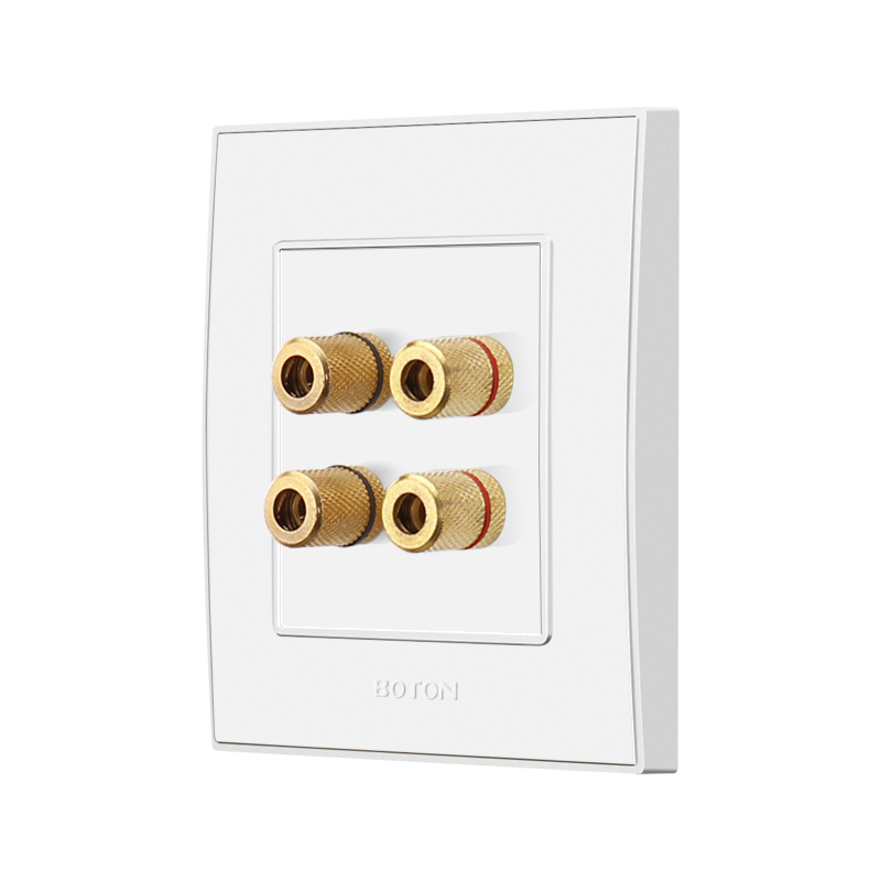 Electrical Villa Four Wire Audio White Socket