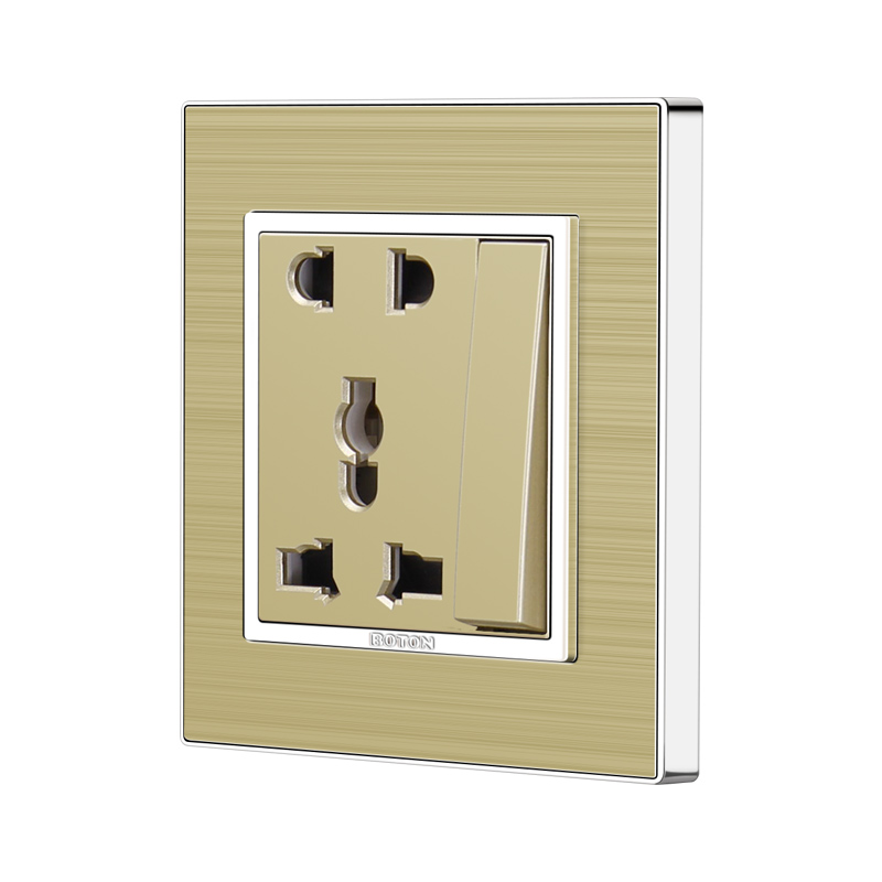 Hotel 1 Gang Switch with 5 Pin Universal Decorator Switch Socket