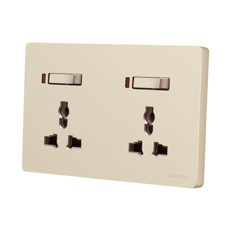 Indoor 3 Pin Multi Twin Functional Switch Socket