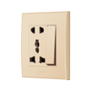 Hotel White Color 1 Gang Switch with 5 Pin Universal Socket