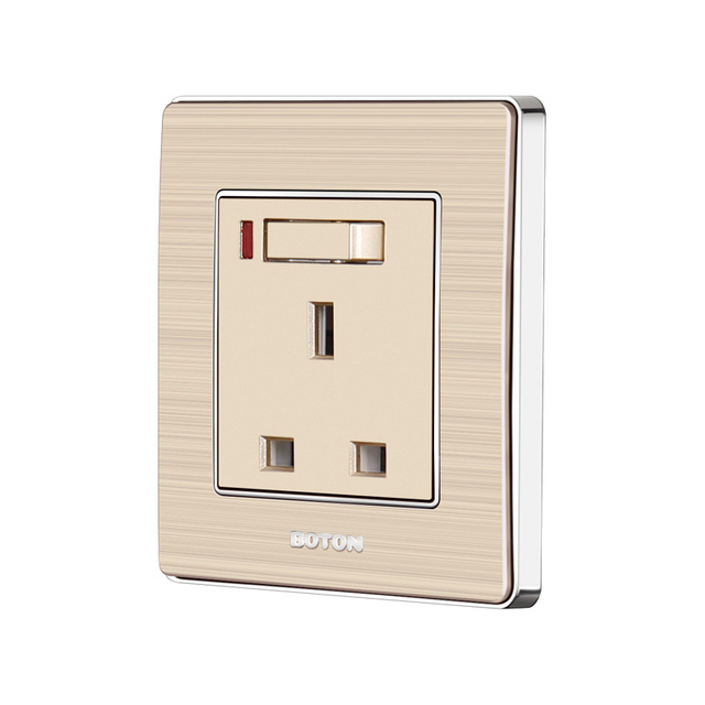 Apartment 13 AMPS Single Phase Wall Switch Socket with Lamp