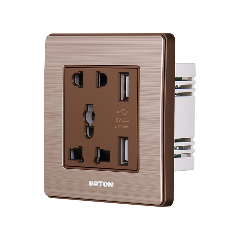 Hotel 5 Pin Universal Socket with 2 USB