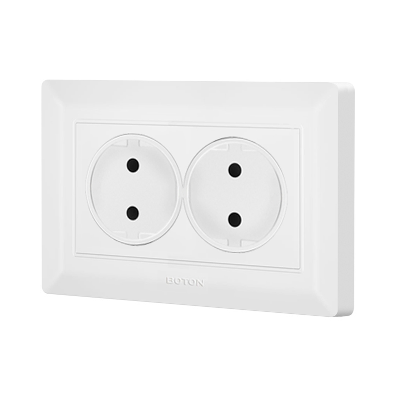 Apartment Double Schuko Socket without Grounding