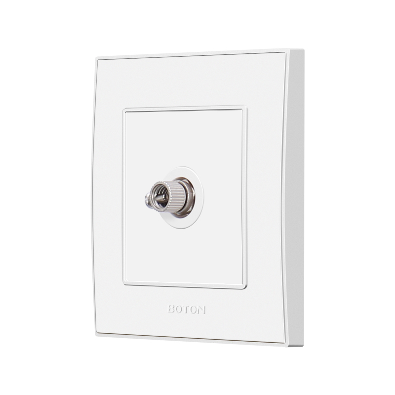 Hotel Flush Mounted Satellite TV White Wall Socket