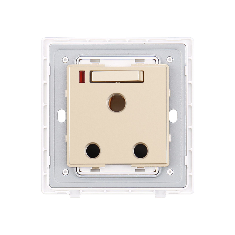 White Single Phase 15A Switch Socket with Lamp