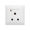 White Single Phase 15A Switch Socket with Lamp