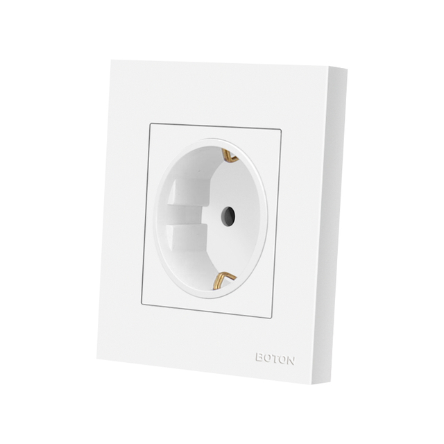 Grey Colored Finish 16A European German Wall Socket 