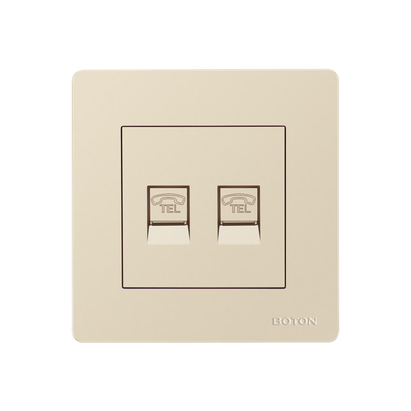 Dual Telephone Electrical Wall Switch Socket