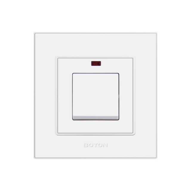 Home Apartment 20A White Wall Switch with Lamp