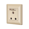 White Single Phase 15A Switch Socket with Lamp