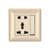 1 Gang Switch with 5 Pin Multi Functional White Hotel Wall Socket