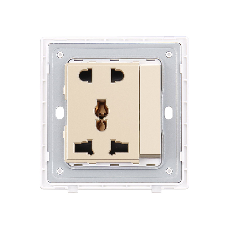 Hotel 1 Gang Switch with 5 Pin Universal Decorator Switch Socket