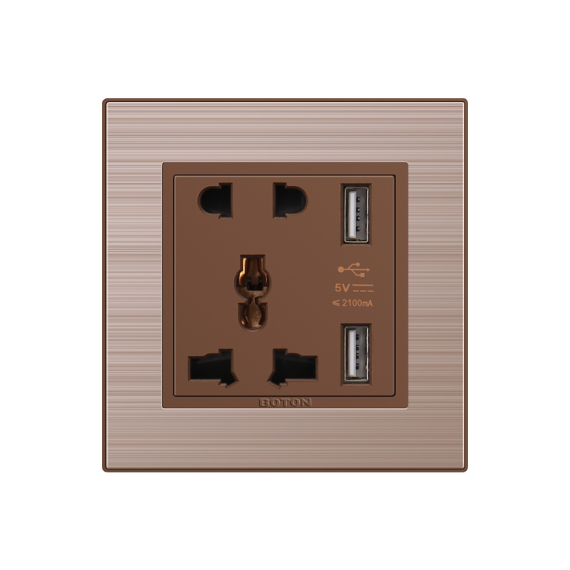 Villa Aluminum Frame 5 Pin Multi Functional with 2 USB Socket