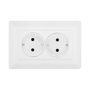 Residential Durable Double Schuko Wall Socket