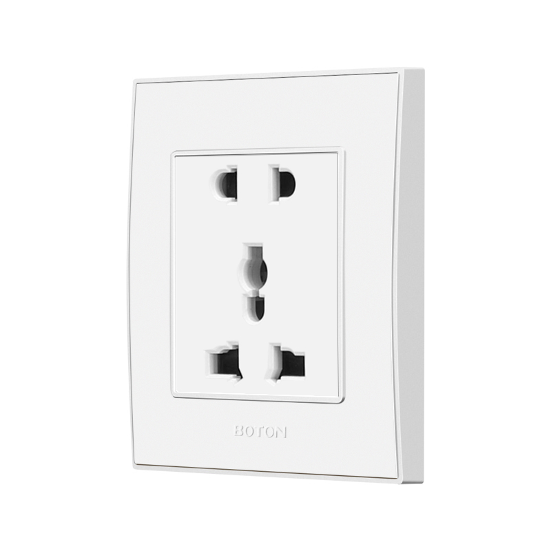 Flush Mounted 5 Pin White Multi Functional Wall Socket