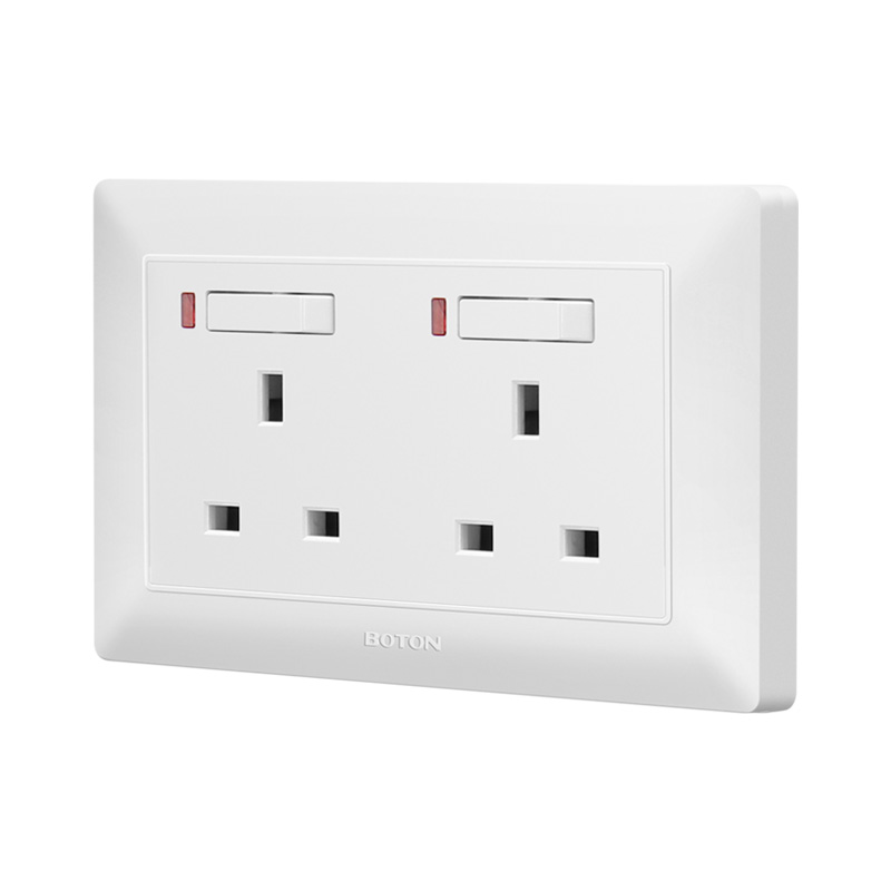 Residential 13A Double Switch Socket with Lamp