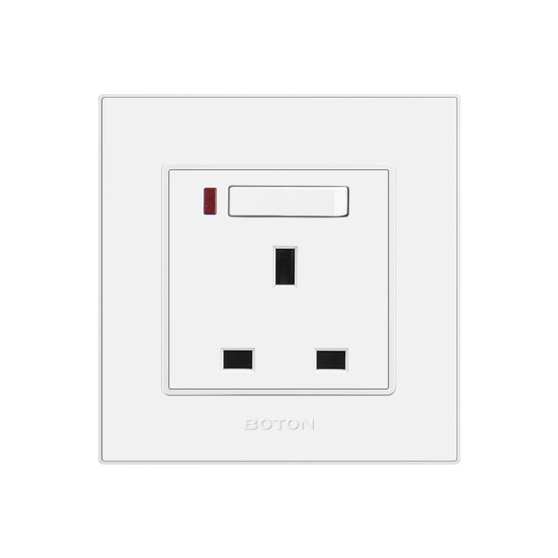 White 13A Switched Socket with Lamp