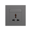 Grey Colored Finish 1 Gang Switch 3 Pin Universal Wall Socket