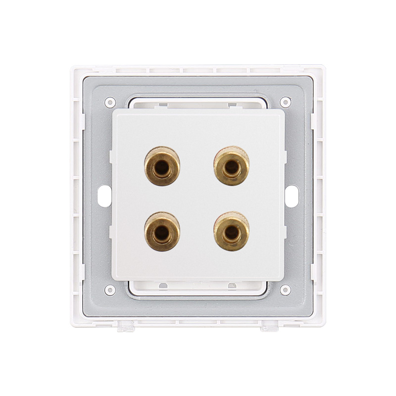 Electrical Villa Four Wire Audio White Socket