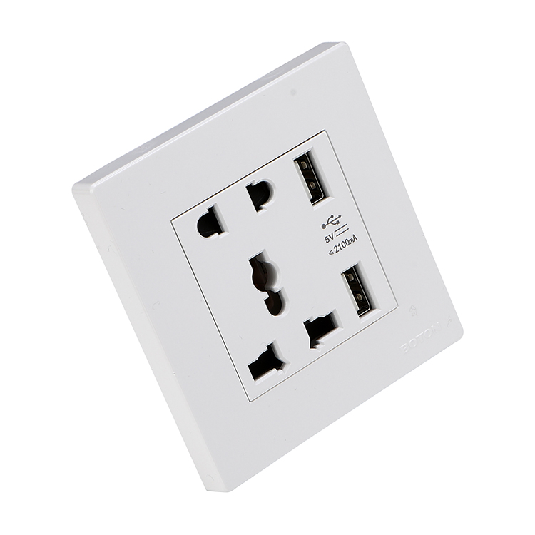 5 Pin Multi Functional Wall Socket with USB 