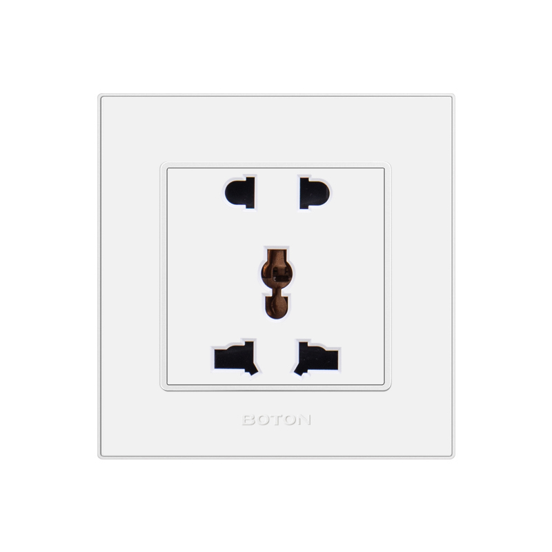 Flush Mounted 5 Pin White Multi Functional Wall Socket