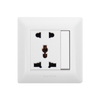 1 Gang Switch with 5 Pin Multi Functional White Hotel Wall Socket