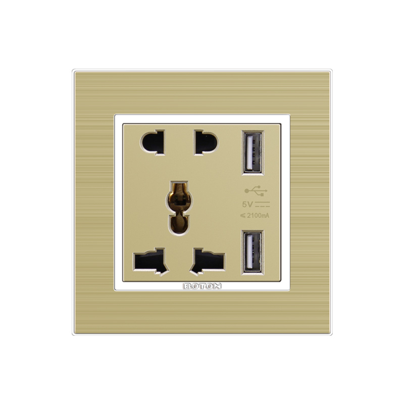 Villa Aluminum Frame 5 Pin Multi Functional with 2 USB Socket