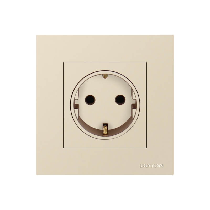 Grey Colored Finish 16A European German Wall Socket 