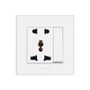 Hotel White Color 1 Gang Switch with 5 Pin Universal Socket