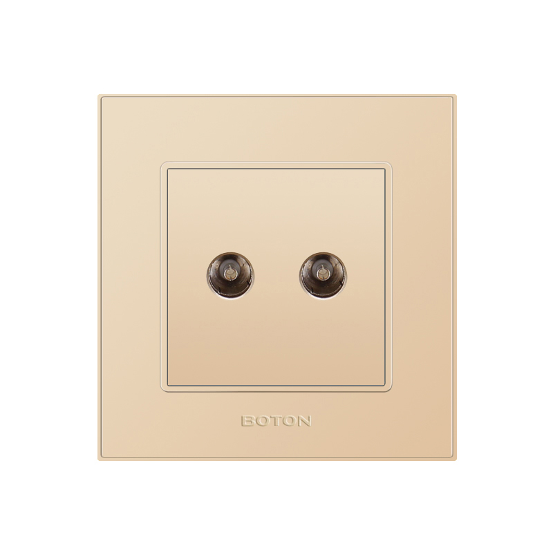 Electrical Twin TV White Wall Switch Socket