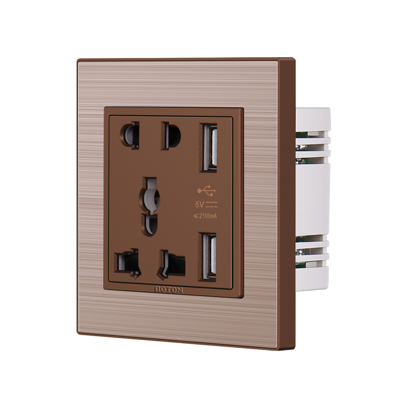 Villa Aluminum Frame 5 Pin Multi Functional with 2 USB Socket