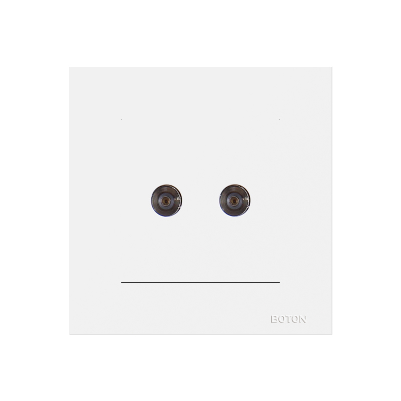 Flush Mounted Home Hotel Double TV Wall Socket