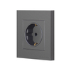 Grey Colored Finish 16A European German Wall Socket 