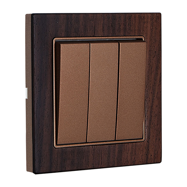 3 Gang 2 Way Wood Frame Wall Switch
