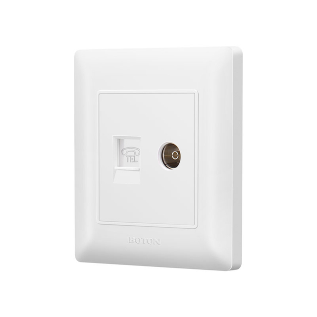 TV and Telephone White Wall Socket for Apartment 