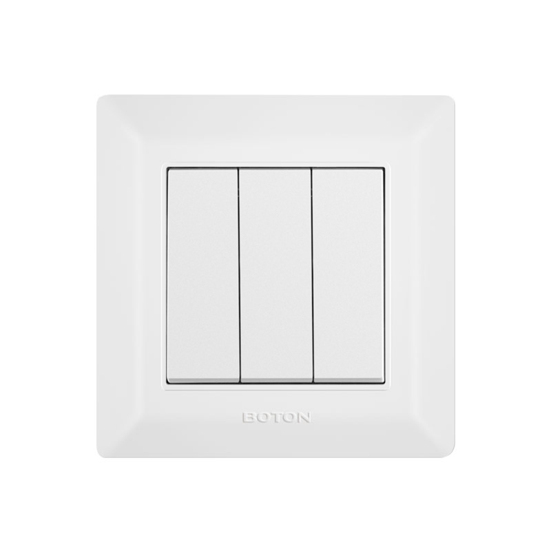 Residential Flush Mounted 3 Gang 2 Way Wall Switch