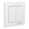 2 Gang 2 Way White Glass Intermediate Wall Switch