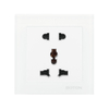 5 Pin Universal White Glass Wall Socket