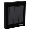 Hotel 3 Gang 2 Way Black Glass Wall Switch