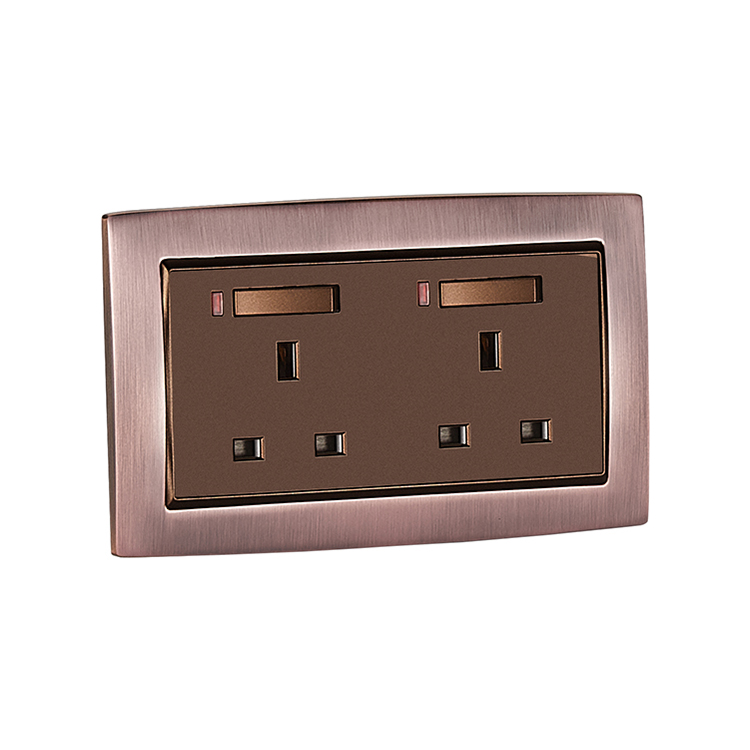 Residental Flush Type Grounding UK Double Socket