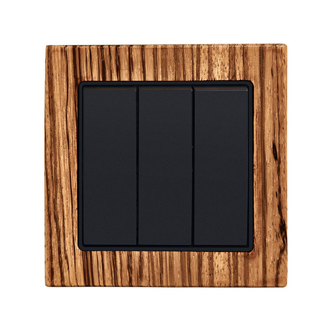 Indoor 3 Gang 2 Way Wood Wall Switch