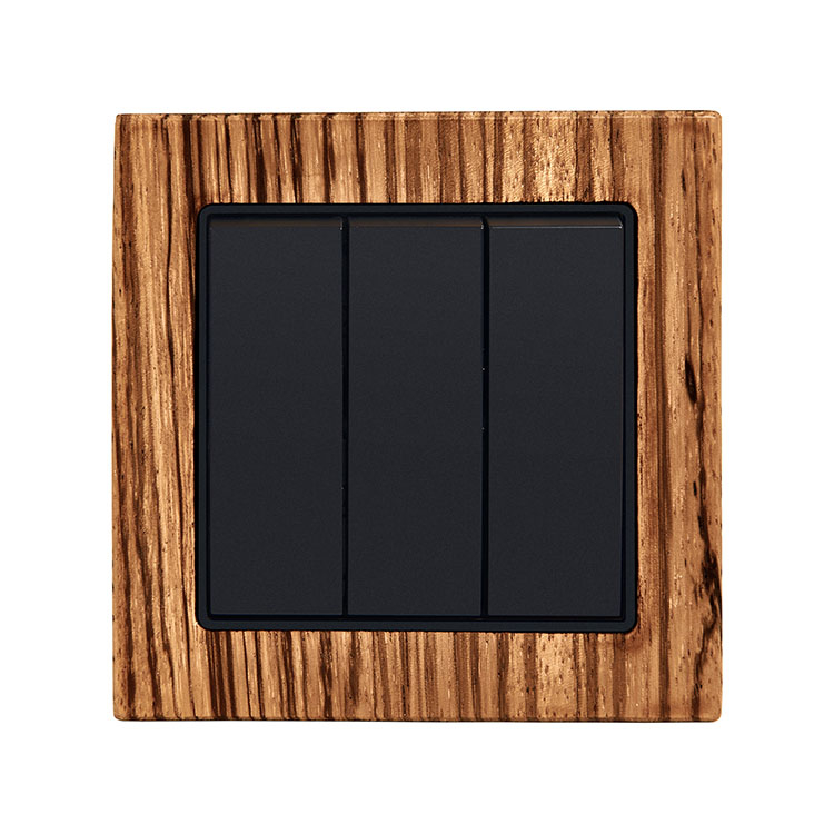 Indoor 3 Gang 2 Way Wood Wall Switch